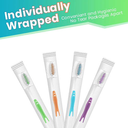 30 Pack Bulk Toothbrushes with Covers, Individually Wrapped Disposable Tooth Brush Pack for Adults & Kids, Medium Soft