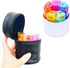 HINTRMENT 28-Grid Weekly Pill Organizer with Synthetic Leather Travel Case, Portable Round Compartment Medicine Box