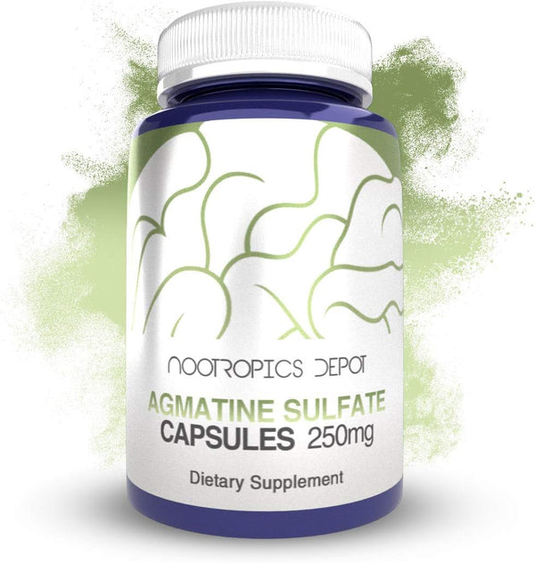 Nootropics Depot Agmatine Sulfate Capsules, 250mg, 120 Count, Energy Supplement, Nitric Oxide Booster