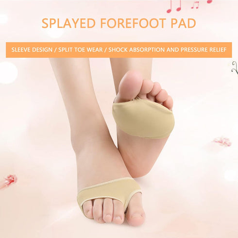 Ball of Foot Cushions for Women, 4 Pairs Fabric Metatarsal Pads for Pain Relief and Foot Health Care