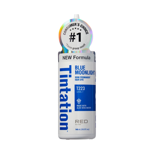 Red by Kiss Tintation Semi-Permanent Hair Color, Aloe Vera Water Based, Long-Lasting Dye (Blue Moonlight, 5 Fl Oz)