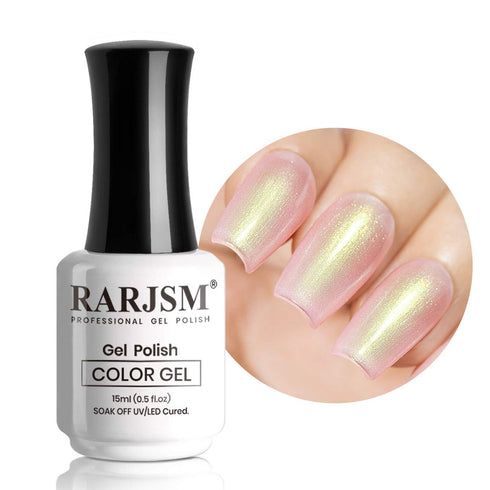 RARJSM Pearl Gel Nail Polish, Mermaid Gel Nail 15ML Soak Off Varnish with Shimmer Effect for DIY Nail Art