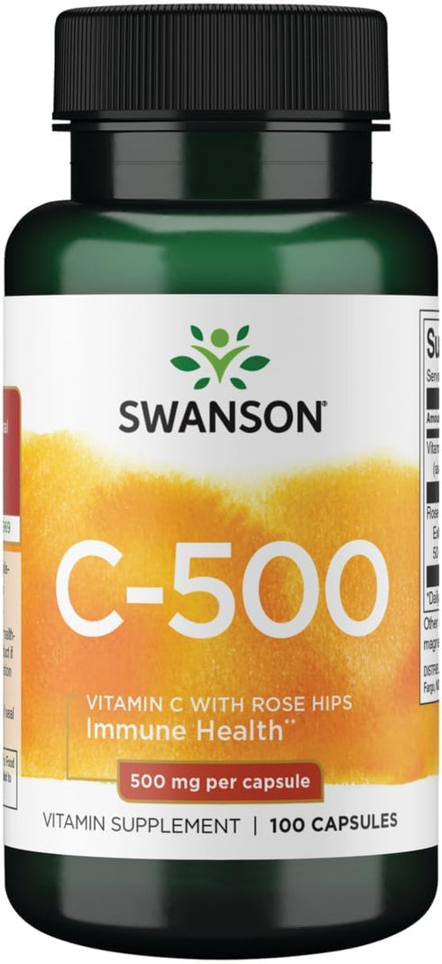 Swanson Vitamin C with Rose HIPS Immune System Support Skin Cardiovascular Health
