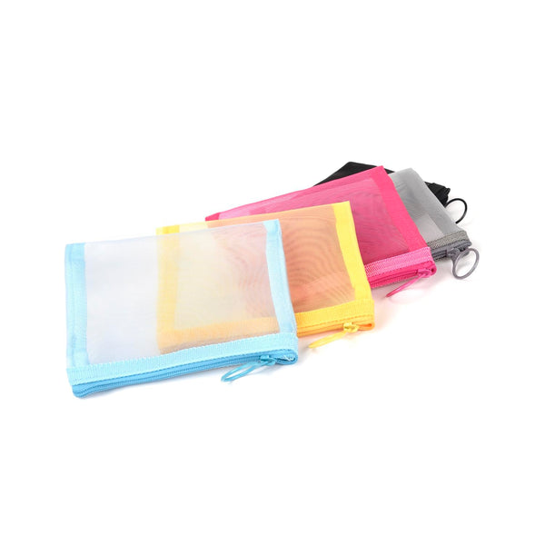 Patu Mini Zipper Mesh Bags, Size S / A7, 4" x 5", 5 Pieces, Small Travel Kit Storage Pouch for Beauty Makeup Lipstick