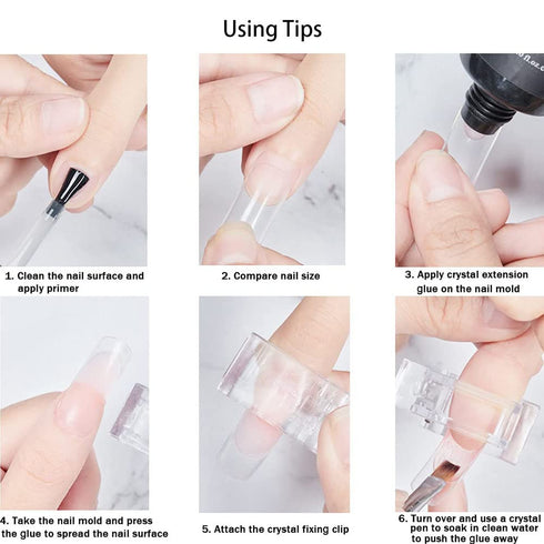 VNC 20 Pcs Nail Tips Clip - Quick Building Polygel Nail Forms for Manicure Nail Art Tool