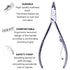 Mundial 3 Piece Nail Care Set - Professional Stainless Steel Cuticle Nippers, Double Nail Spatula, Pusher
