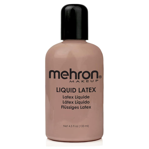 Mehron Makeup Liquid Latex - SFX Makeup, Halloween Latex Glue for Skin, 4.5 fl oz (Dark Flesh)