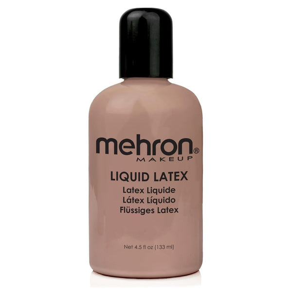 Mehron Makeup Liquid Latex - SFX Makeup, Halloween Latex Glue for Skin, 4.5 fl oz (Dark Flesh)