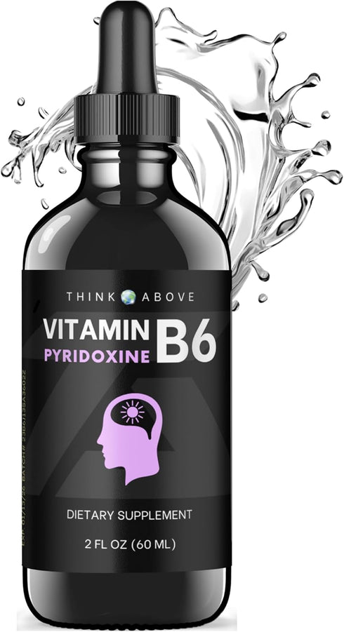 Vitamin B6 Liquid Drops - 17 mg, 30 Day Supply - Supports Brain Function, Immune System, Gluten Free