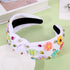NVENF Flower Headbands for Women, Spring Summer Floral Knotted Headband with Crystal Rhinestones
