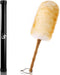 Lambs Wool Duster with Solid Bamboo Handle, 18.9 Inch Long Natural Feather Duster for Cleaning Ceiling Fans, Blinds,