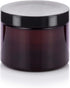 JUVITUS 6 oz Amber PET Plastic Refillable Low Profile Jar, 6 Pack Storage Containers (Black Lids)