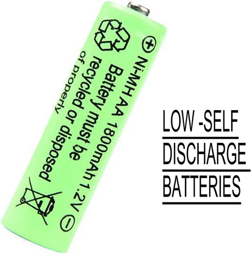 12 Count Ni-MH AA 1800mAh Rechargeable Batteries 1.2V for Garden Landscaping Outdoor Solar Lights, String Lights