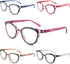 5 Pack Blue Light Blocking Reading Glasses for Women, Fashion Computer Readers with Spring Hinges, Anti Glare