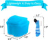 2 Pack Denture Case - Dental Mouthguard Case with Cleaning Brush, Strainer Basket, and Lid Waterproof