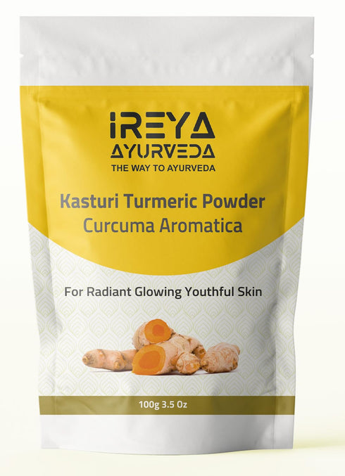 Kasthuri Manjal Powder for Skin and Face Care, 3.5 oz, Wild Turmeric Powder for Glowing Skin and Acne Treatment