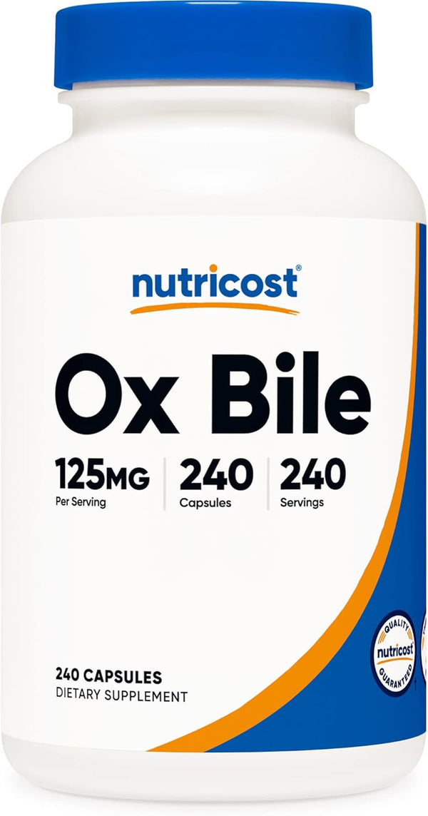 Nutricost Ox Bile Capsules 125mg, 240 Non-GMO Capsules