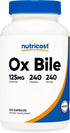 Nutricost Ox Bile Capsules 125mg, 240 Non-GMO Capsules