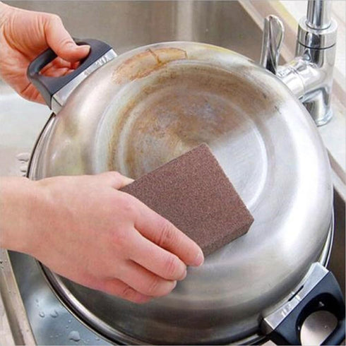 UrbanHui Sponge Emery Brush Eraser for Effective Rust Removal and Cleaning in Kitchen, Descaling Tool with Alumina