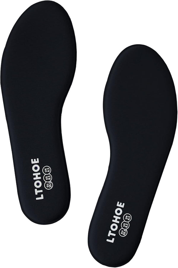 Memory Foam Insoles for Women, Replacement Shoe Inserts for Work Boot, Running, Hiking, Comfort Inner Soles Black US 9