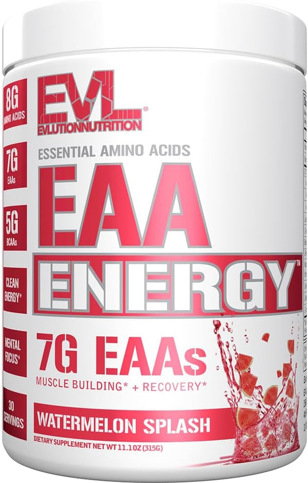 Evlution Nutrition EAA Energy Pre & Post Workout Powder, 7g Essential Amino Acids + 5g BCAAs, 30 Servings