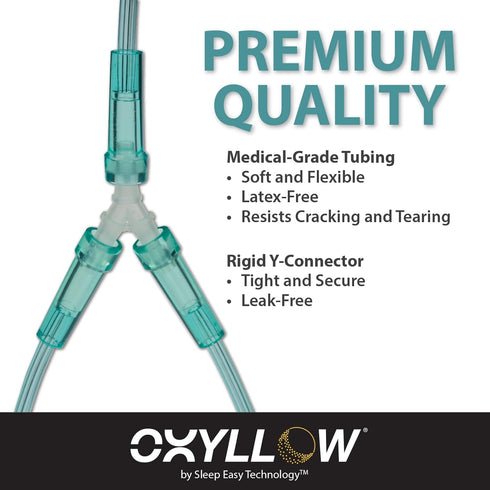 Premium 7 FT Oxygen Tubing with Y-Connector, 6-Channel Kink-Resistant Air Flow, Universal End Connectors