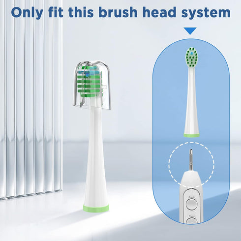 Replacement Toothbrush Heads for Water Pik Sonic Fusion, 5 Count with Covers for SF-01 / SF-02 / SF-03 / SF-04 (White)