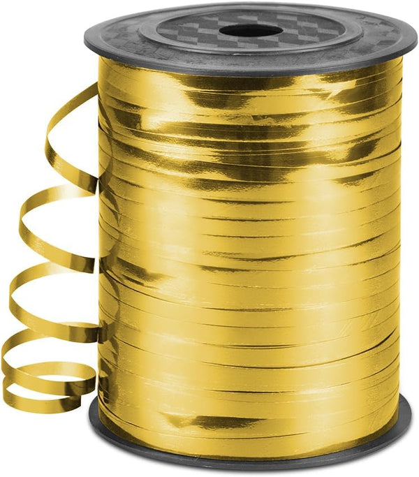500 Yards 3/16" Metallic Curling Ribbon Gold, Shiny Balloon String for Gift Wrapping, Birthday Party Decoration