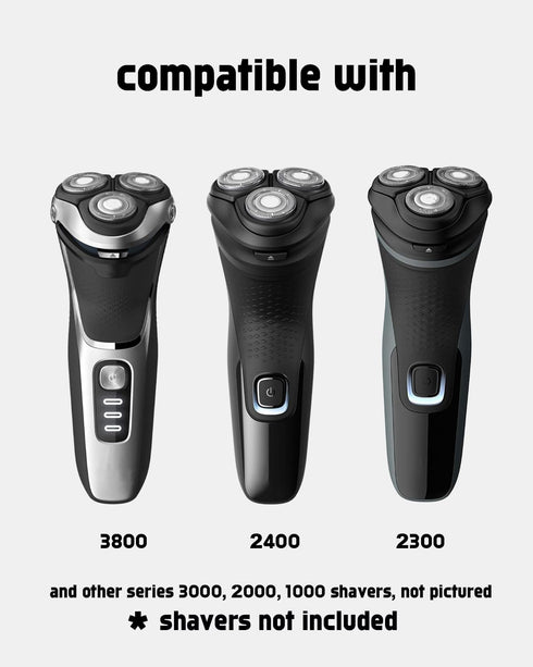 SH30 Replacement Heads for Electric Shaver 2300 3800 2100 3500, Series 3000 2000 1000, SW3700 and S738 Click and Style, ComfortCut Shaving Heads, with Shaver Cleaning Brush, 6 Packs
