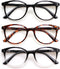 3 Pack Reading Glasses, Spring Hinge Stylish Readers Black/Tortoise for Men and Women (3 Mix, 2.0) Medium