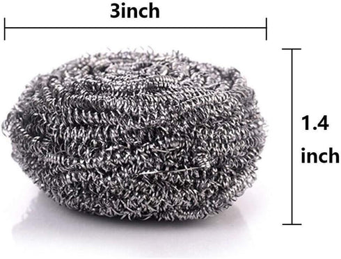 KELINFONG 12 Pcs Stainless Steel Scrubber, Steel Wool Scrubber,Scouring Pad,Metal Kitchen Scrubbers for Dishes,Metal