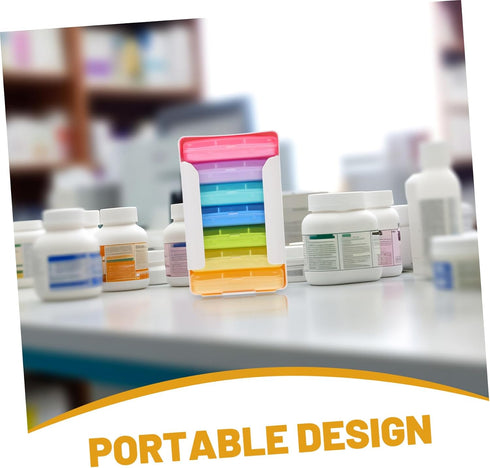 Holibanna Portable Weekly Medicine Organizer Case with Lid Lightweight Pill Box Container for Travel and Daily Use