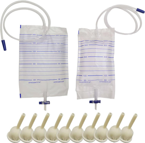 YEYSXSY Latex Condom Catheter External Self Sealing Set 10pcs Male Condom 1pcs 1000ml