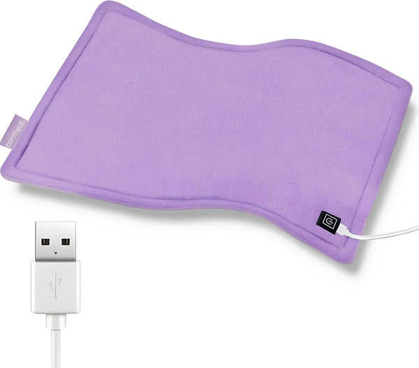 USB Heating Pad for Car - Portable Heated Travel Blanket Pads for Pain Relief (16"x 12", Purple)