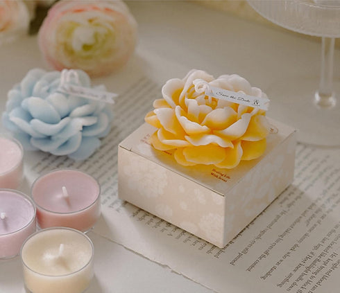 T-shin Candle,50G Jasmine Flower Shape Scented Multicolour Romantic Soy Wax Aesthetic Decorative Healing Candle