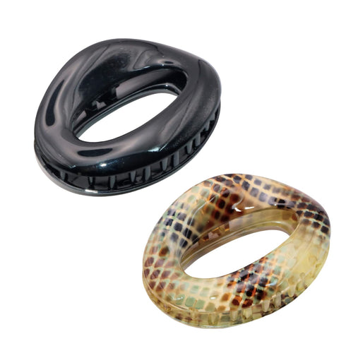 Parcelona Set of 2 Small French Flat Tube Celluloid Clips, Non-Slip Grip Hair Accessories