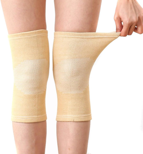 Elandy Unisex Knee Pads - 1 Pair Non-trace Knee Brace Support Sleeve for Outdoor Sports (Nude)