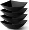 Posh Setting Square Plastic Serving Bowls, Medium Black, Disposable for Salad, Party, Snack, Buffet, 4 Pack