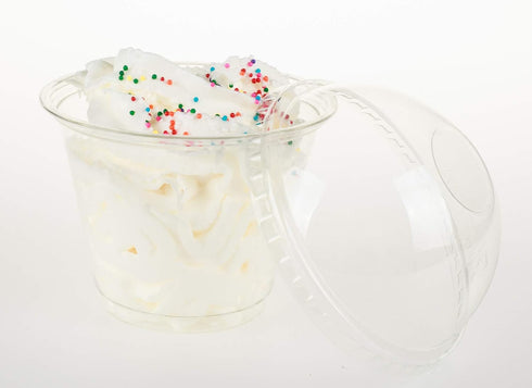 Golden Apple, 9oz-50 Sets Clear Plastic Cups with Clear Dome Lids, No Hole