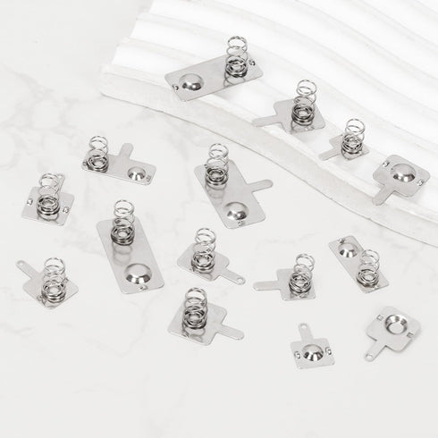 Mardatt 100Pcs Battery Springs AAA, Battery Negative and Positive Nickle Plated Conversion Spring Contact Plate