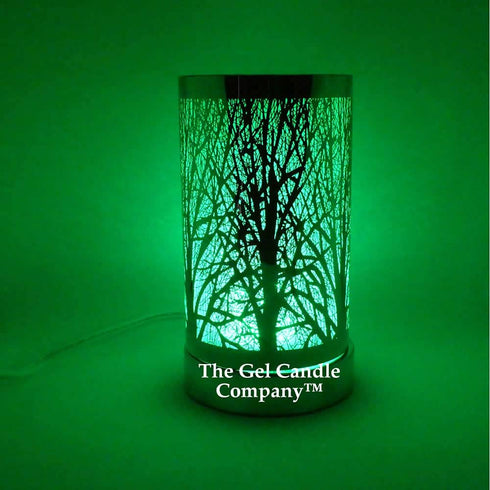 The Gel Candle Company Natural Forest Tree Scene Design Multi Color Changing Warmer Lamp with Dish for Fragrance Oils