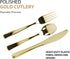 Extra Heavyweight Disposable Plastic Cutlery Silverware Combo, Polished Gold, 160 Count (80 Forks, 40 Spoons, 40 Knives)