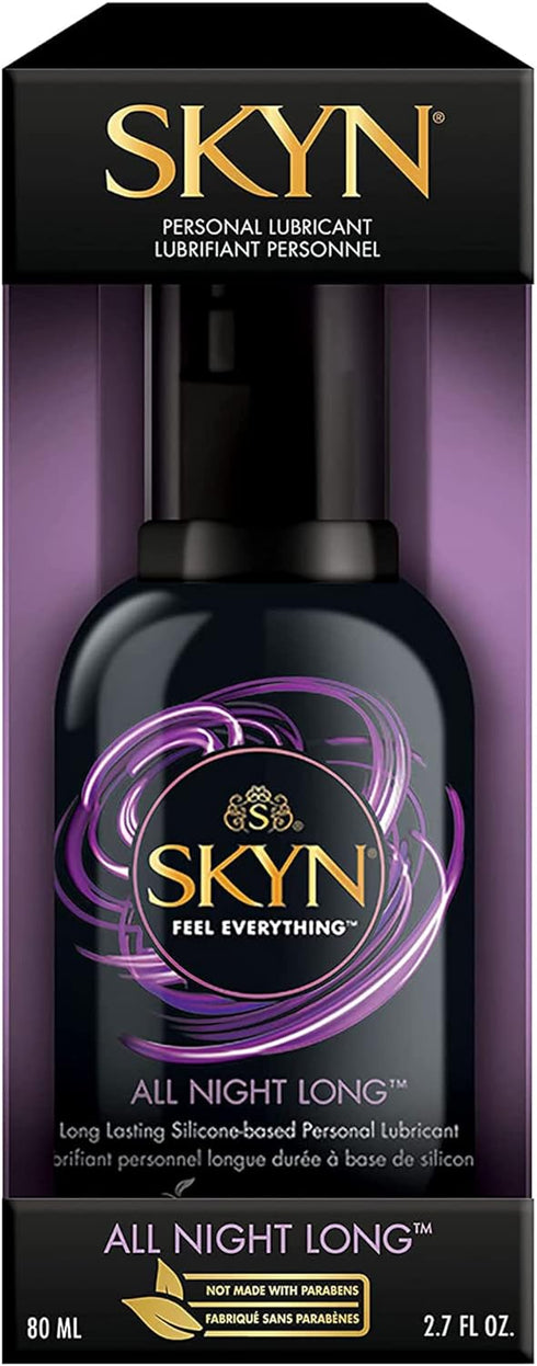 SKYN 36 Elite ct Condoms and All Night Long Premium Silicone-Based Lubricant Bundle