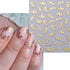 8 Sheets 3D Bronzing Flower Leaf Nail Stickers - Self-Adhesive Gold Silver Rose Gold Floral Leaves for Women