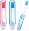 Patelai Travel Toothbrush Bulk, Folding Mini Toothbrush with Case, Soft Portable Travel Size, 2 Pcs, Couple Color