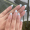RikView French Press on Nails, Oval Glossy Fake Nails Short White False Nails Full Cover Prom Nails for Women and Girls