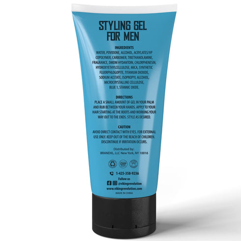 Viking Revolution Hair Gel for Men, Strong Hold Clear Styling Gel, Extra Strength for Firm Hold and High Shine (10oz)