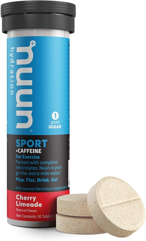 Nuun Energy: Cherry Limeade Electrolyte + Caffeine Tablets (3 Tubes of 10 Tabs)
