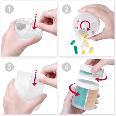 Extra Large Supplement Organizer and Portable Pill Case with 8 Compartments, Double Layers for Monthly Vitamins