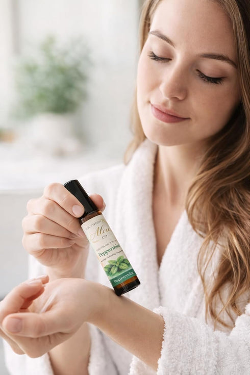Set Southern Alora Essential Oils Roll On Peppermint, Lavender & Eucalyptus Aromatherapy for Relaxation and Stress
